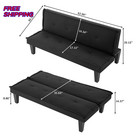 Futon Sofa Bed Multi Functional Sofa With 5 Level Adjustment 62 99 Inch Black