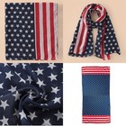 American Independence Day Flag Scarf Five Pointed Star Design Windproof Chiffon 
