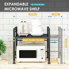 Metal Microwave Oven Rack Carbon Steel Extendable Kitchen Shelf Organizer Tools