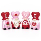  4pcs Valentines Day Decorations  Resin Love Gnome Family Tray  Red Pink Large