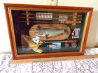 Vintage Fishing Shadowbox With Flies   Lures Cabin  Office  Mancave Decor 12x15