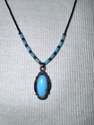 Vtg 925 Sterling Silver Turquoise Southwestern Necklace Ring Set Navajo Style