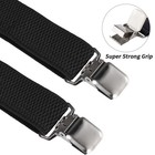 Buyless Fashion Heavy Duty Textured Suspenders Men 48  Adjustable 1 1 2  Y Shape