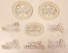 Set Of 8 Vintage Dresden Die Cut Gold Foil Paper Christmas Scripts Japan