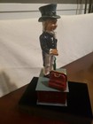 Vntg Uncle Sam Cast Iron Piggy  Bank Mechanical Put Coin In Hand   Pushed Button