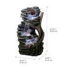 Rustic Stream Outdoor Water Fountain With Cool Glow Lighting
