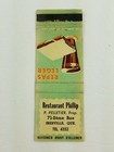 Vintage Matchbook Cover Restaurant Philip Iberville Quebec  F 