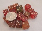 16 Vintage Lucite Dice Cherry Red Amber Green Clear Plastic  3