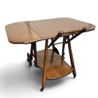 Mid Century Folding Rolling Wooden Tea bar Cart Serving Trolley - Local Pickup