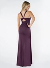 Azazie Mero Stretch Satin Floor Length Bridesmaid Dress Plum Size Us 8