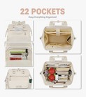 Women   s Laptop Backpack 15 6    Anti-theft Travel Bag Usb Charging Port Apricot