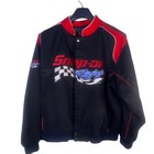 Snap-on Racing Jacket Mens Xl  Black  Red Embroidered Checkered Flag 