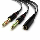 3 5mm Audio Mic Y Splitter Cable Cord Headphone Adapter Female To 2 Male Gold Us