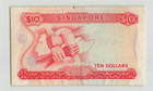 Singapore  10 Dollars 1972  P-3c  Sen W o Seal  Orchid Series  Pressed Vf  B5