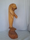 Hand- Carved Manatee Sea Cow Sculpture Florida Marine Life 19 5  Tall Vintage