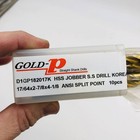 10x Yg-1 17 64  Jobber Drill Bits 2-7 8  Loc 4-1 8  Oal Hss Gold-p tin Coated