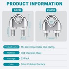 25pcs 3 16 Inch Stainless Steel Wire Rope Cable Clamp m4 Wire Rope Clamp For Var