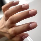 Nude Pink Press On Nails Short Square  Fake Nails Glue On Glossy Nude Pink