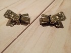 Vintage 50s Children s Western Metal Suspender Clips Bull Longhorn Cown Flowers