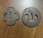 Japanese Sword Tsuba Set Iron Two Sword Guards Edo Period Tosogu Koshirae Used