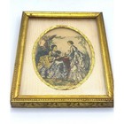 Small Antique Framed And Matted Victorian Tinted Lithograph
