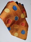 Cutter Cravat Vintage Necktie Tie Orange Geometric Polka Dot