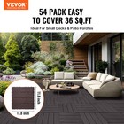 Vevor 54pc Deck Patio Tile Interlocking Plastic Flooring Pavers 12x12   54 Sq ft