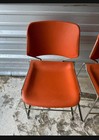Vintage Mid Century Modern Matrix Krueger Stackable Chairs- Set Of Four - Orange