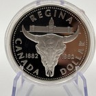 1982 Royal Canadian Mint Regina Silver Dollar Coin Proof W box