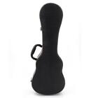 New 21  Standard Size Deluxe Soprano Ukulele Hard Case Leather Black