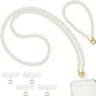 2 Pcs Pearl Beaded Cell Phone Lanyard  Pearl Phone Lanyard Crossbody And Cell