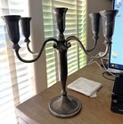 Godinger Silverplate 5arm Candelabra Candle Holder Tarnished Patina Folding Arms