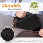Promo Poly-canvas Bible   Book Cover W fish Applique  large  Black 