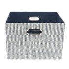Lambs   Ivy Blue Foldable collapsible Storage Bin basket Organizer With Handles