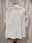 Antique Women s Cotton Victorian Blouse Top Eyelet Trim Larger Size