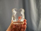 Lot Of 4 Clear Glass Tulip Shaped Peg Pegged Votive Candle Holders