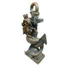 Coastal Bronze Colored Mermaid W  Anchor Figurine