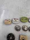 Vintage Mixed Lot Heart Novelty Lapel Pins Silver Tone Metal Art Deco Food Theme