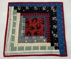 Antique Vintage Patchwork Quilt Table Topper  Log Cabin  Early Calico Prints