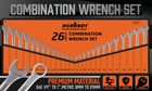 26pc Duo Metric Sae Combination Spanner Set Gear Wrench Standard Head Extra Long