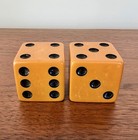 Huge Vintage 1 1 2    Jumbo Butterscotch Bakelite Dice W  Box - 133 3g