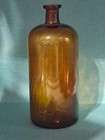 Illinois Glass Co  Large Antique Amber Glass Apothecary Bottle   13 5  Tall