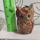 Vintage Macrame Owl Bead 3  Large Ceramic Glazed Figurine