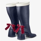 Womens Plus-size Bow High Heel Zipper Long Boots Square Toe Fashion Riding Boots