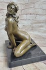 Signed Deco Bronze Sculpture Cubism Lady Girl Abstract Modern Art Figure Artwork
