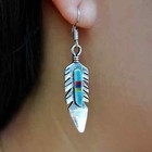 Fashion 925 Silver Dangle Turquoise Drop Earrings Ear Hook Women Wedding Jewelry