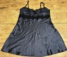 Vintage Y2k 2000s Victoria   s Secret Black Satin Lace Nightie Lingerie Women   s M