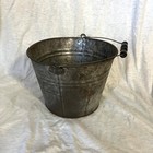 Antique Galvanized Steel Bucket 7x9 Farmhouse Planter Rustic Primitive Pail