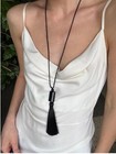 Vintage Black Tassel Necklace