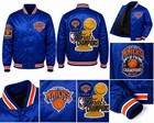 Ny Knicks Finals Champions 2026 Blue Satin Bomber Varsity Jacket Embroidered